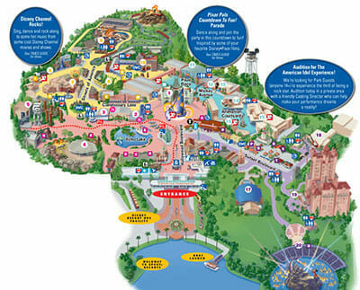 Hollywood Studios Two Day Touring Plan Map